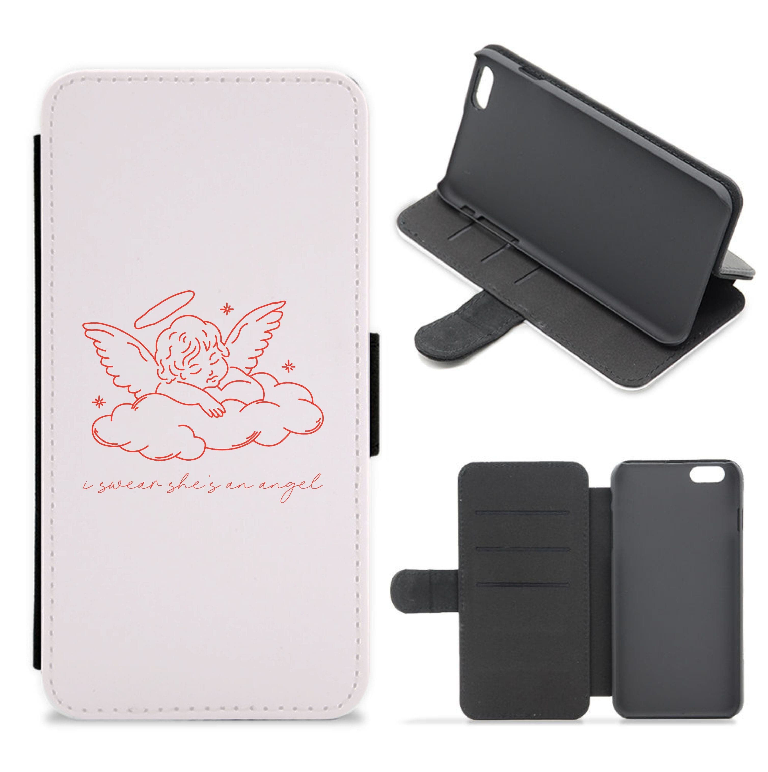 I Swear Shes An Angel - Clean Girl Aesthetic Flip / Wallet Phone Case