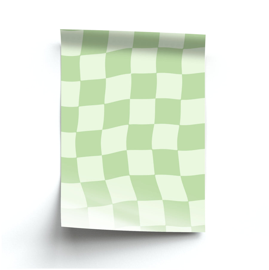 Green Checkers Poster