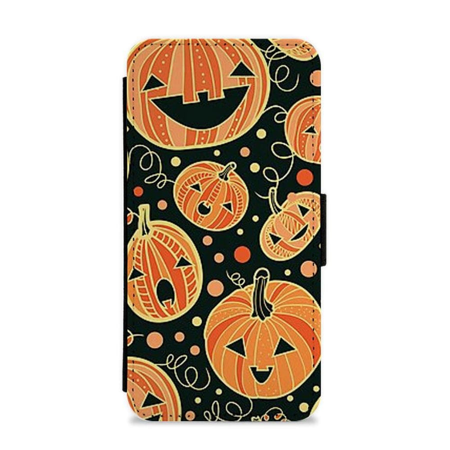 Pumpkin Pattern Flip / Wallet Phone Case - Fun Cases