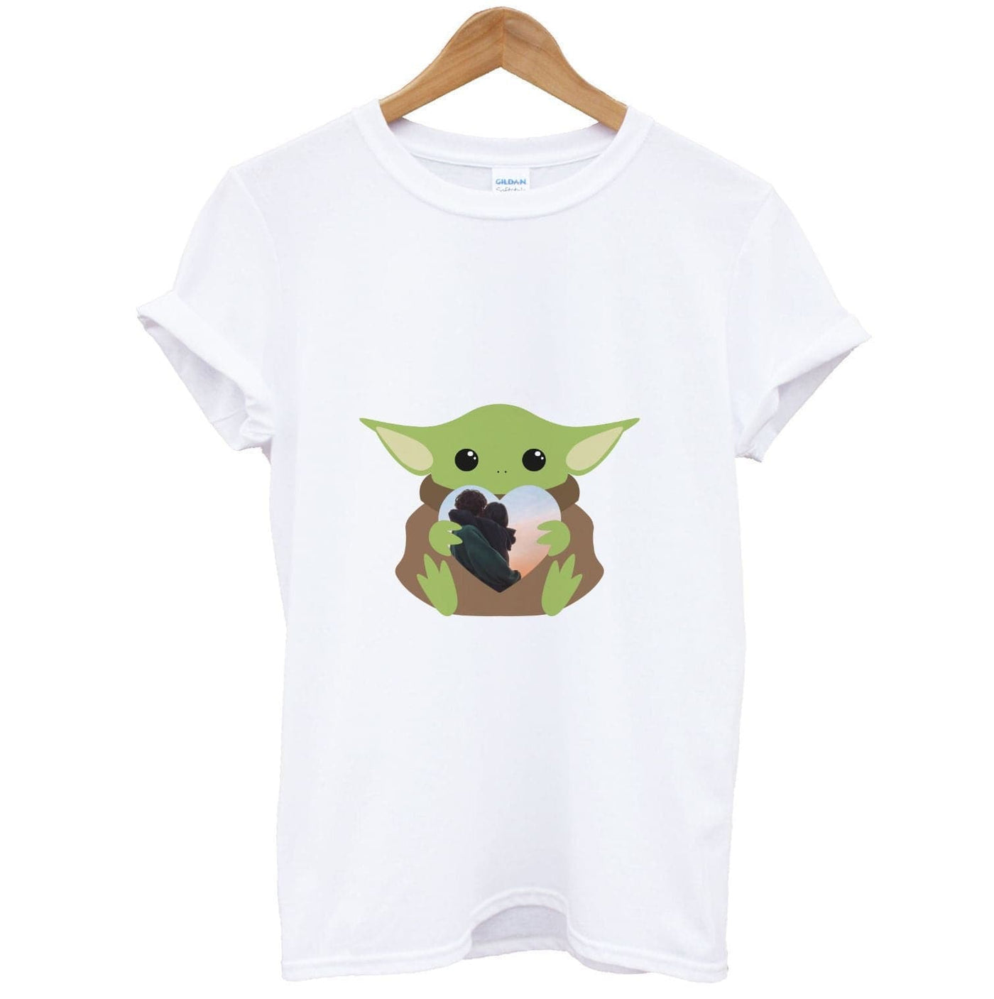 Baby Yoda - Personalised Couples T-Shirt