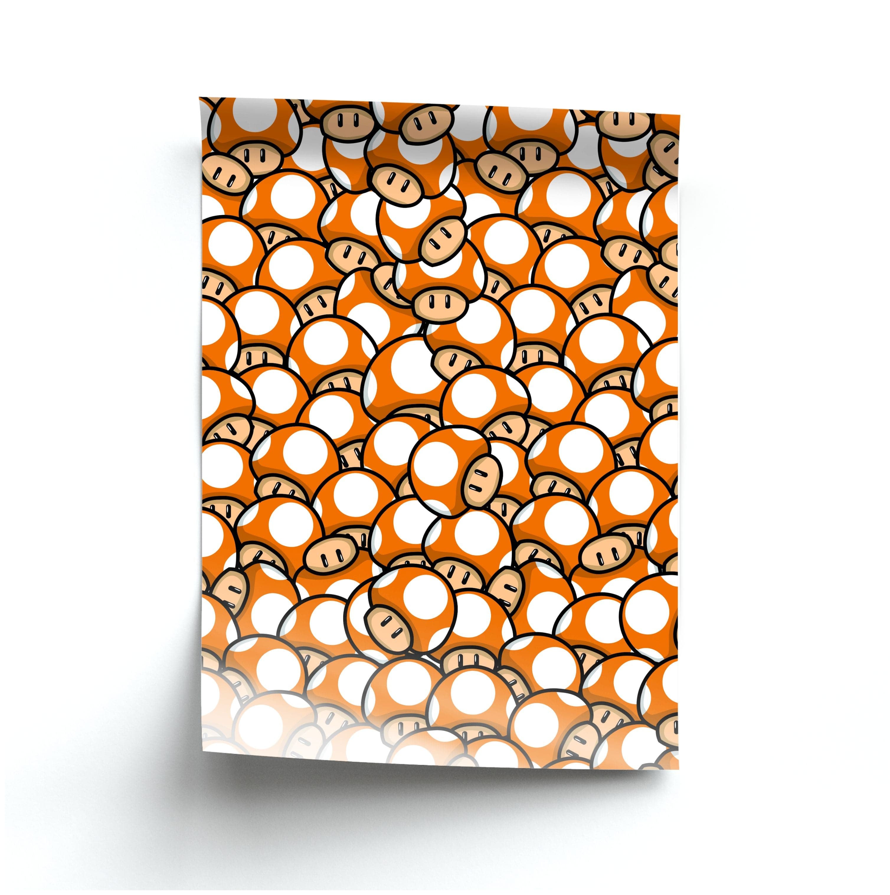 Mushroom Pattern - Orange Poster