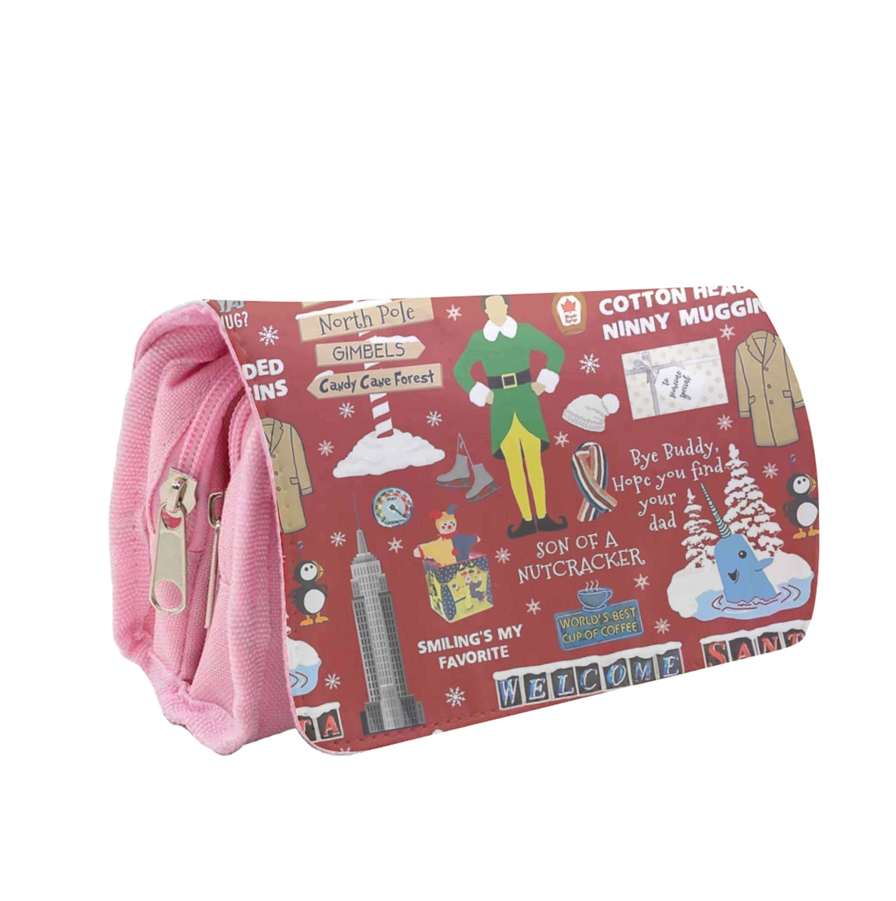 Red Elf Pattern Pencil Case