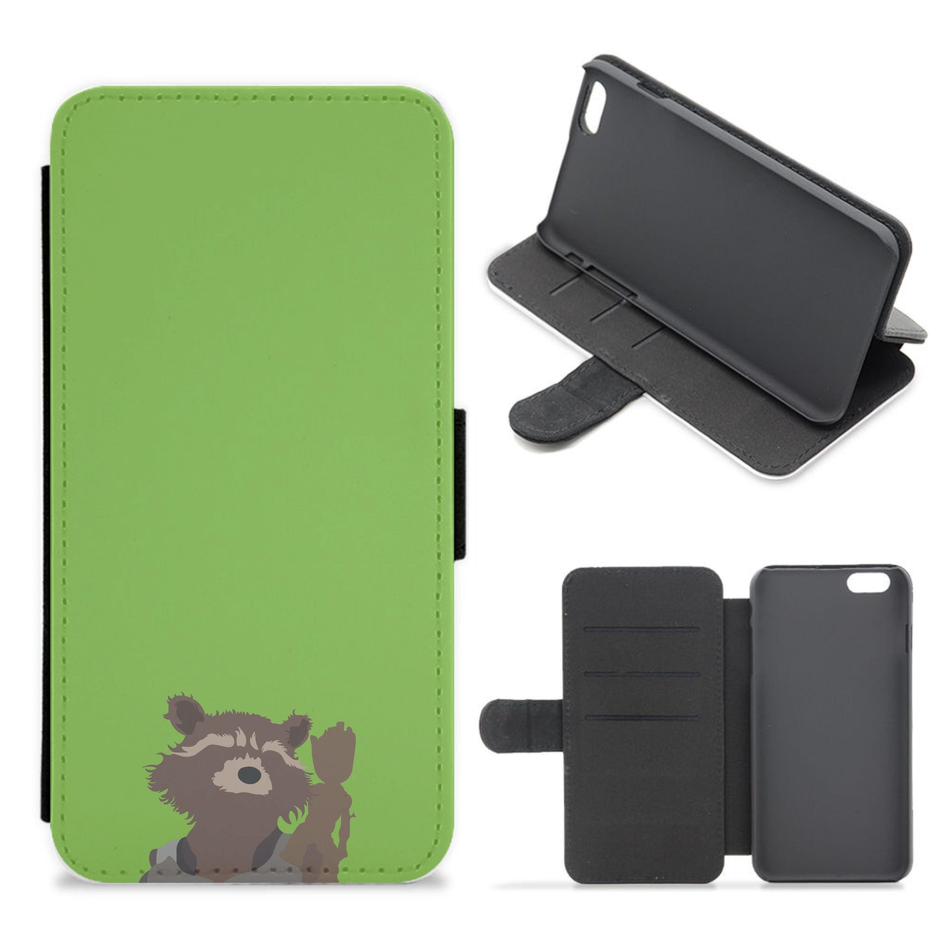 Rocket Raccoon And Groot - GOTG Flip / Wallet Phone Case