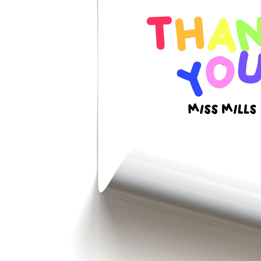 Thank You - Personalised Teachers Gift Poster