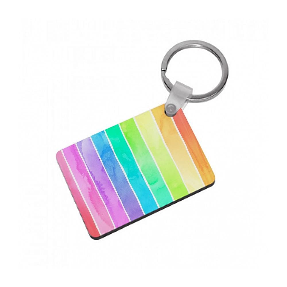 Summer Rainbow Stripes Keyring - Fun Cases