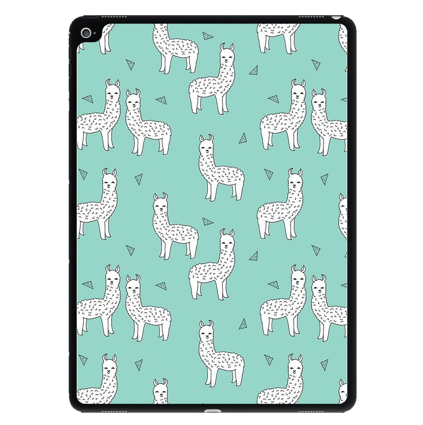 Mint Alpaca Pattern iPad Case