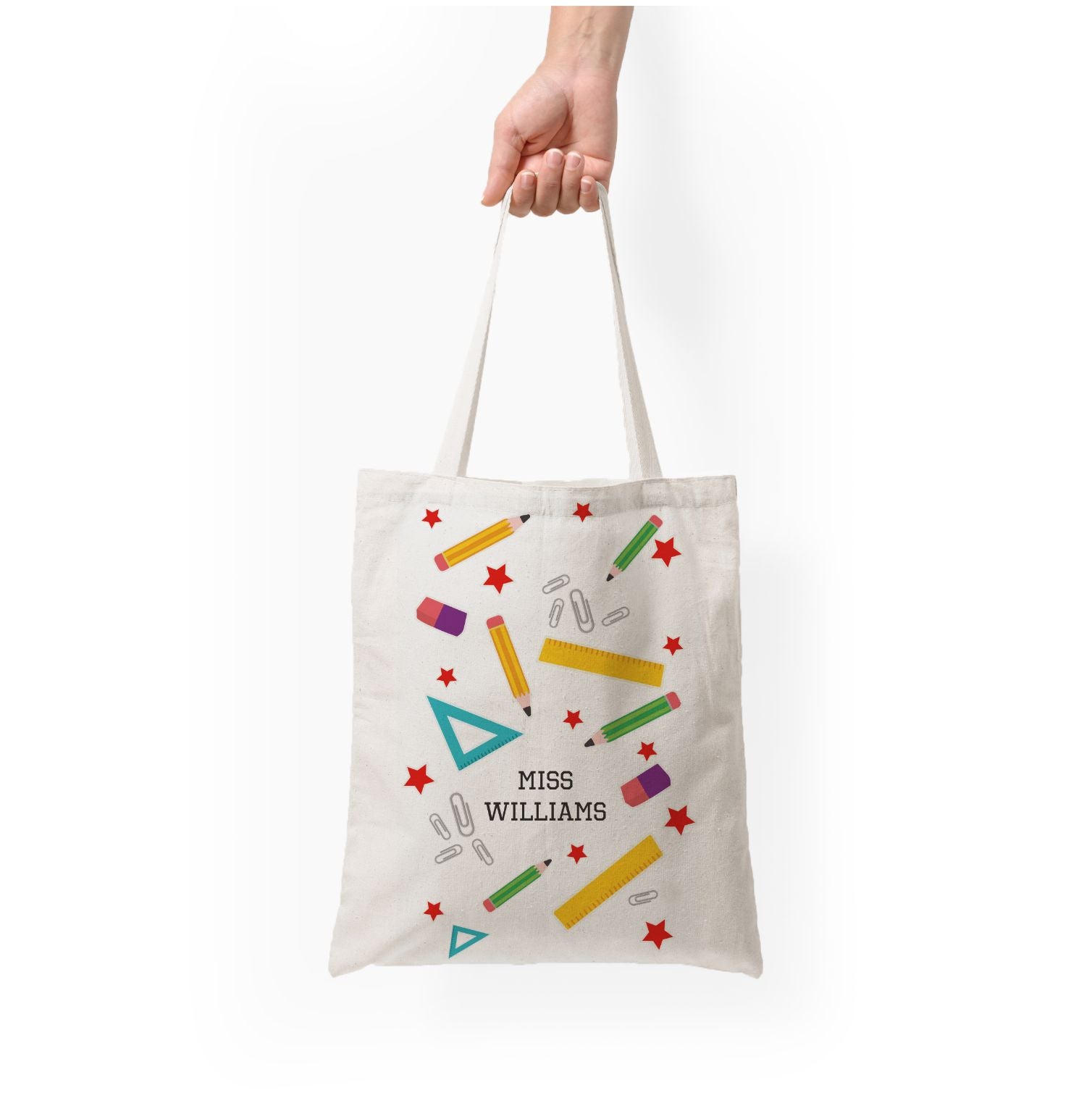 Stars And Stationery - Personalised Teachers Gift Tote Bag