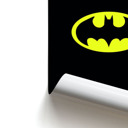 Black Bat Superhero Logo Poster