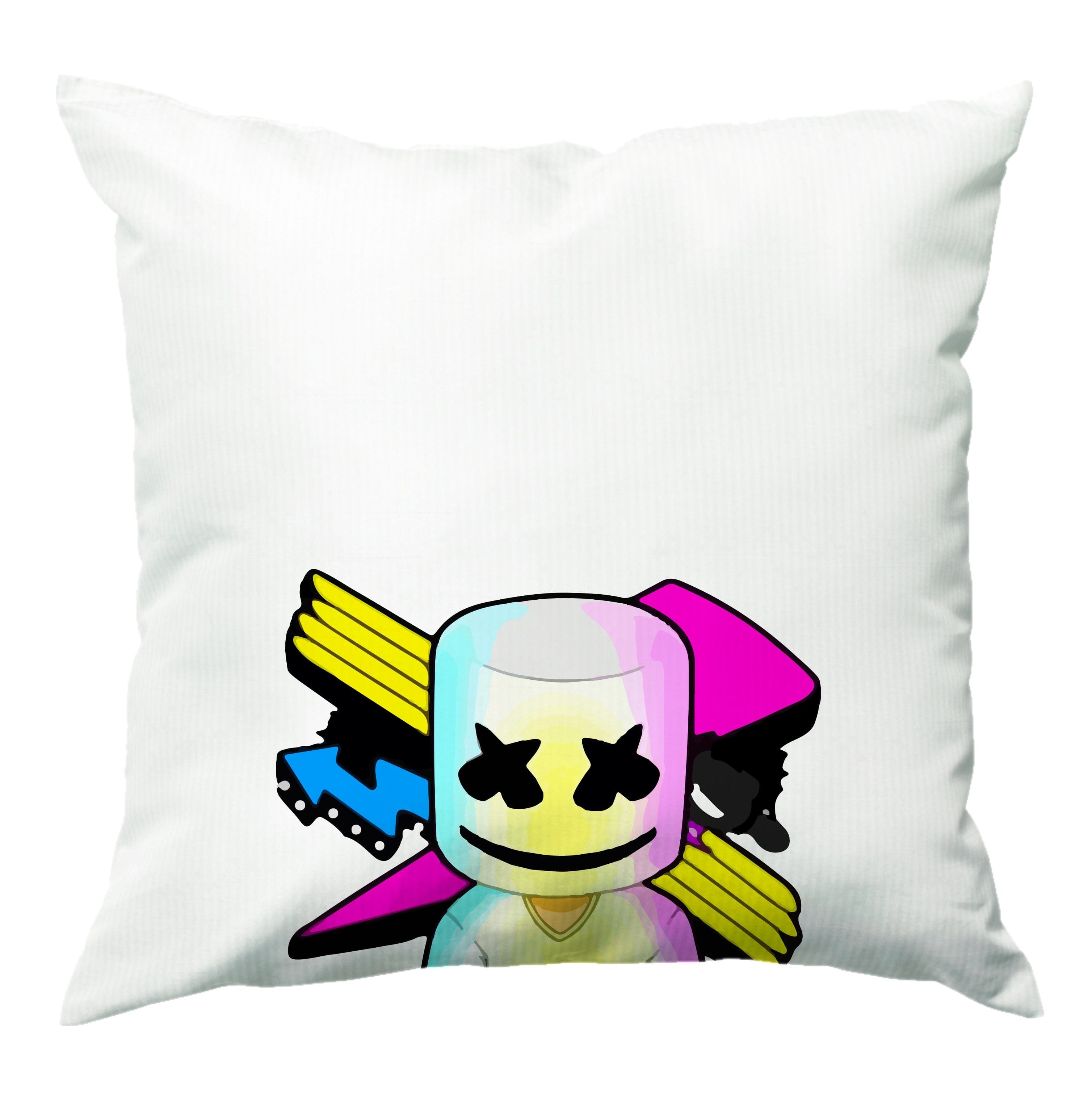 Neon Logo White Helmet DJ Cushion