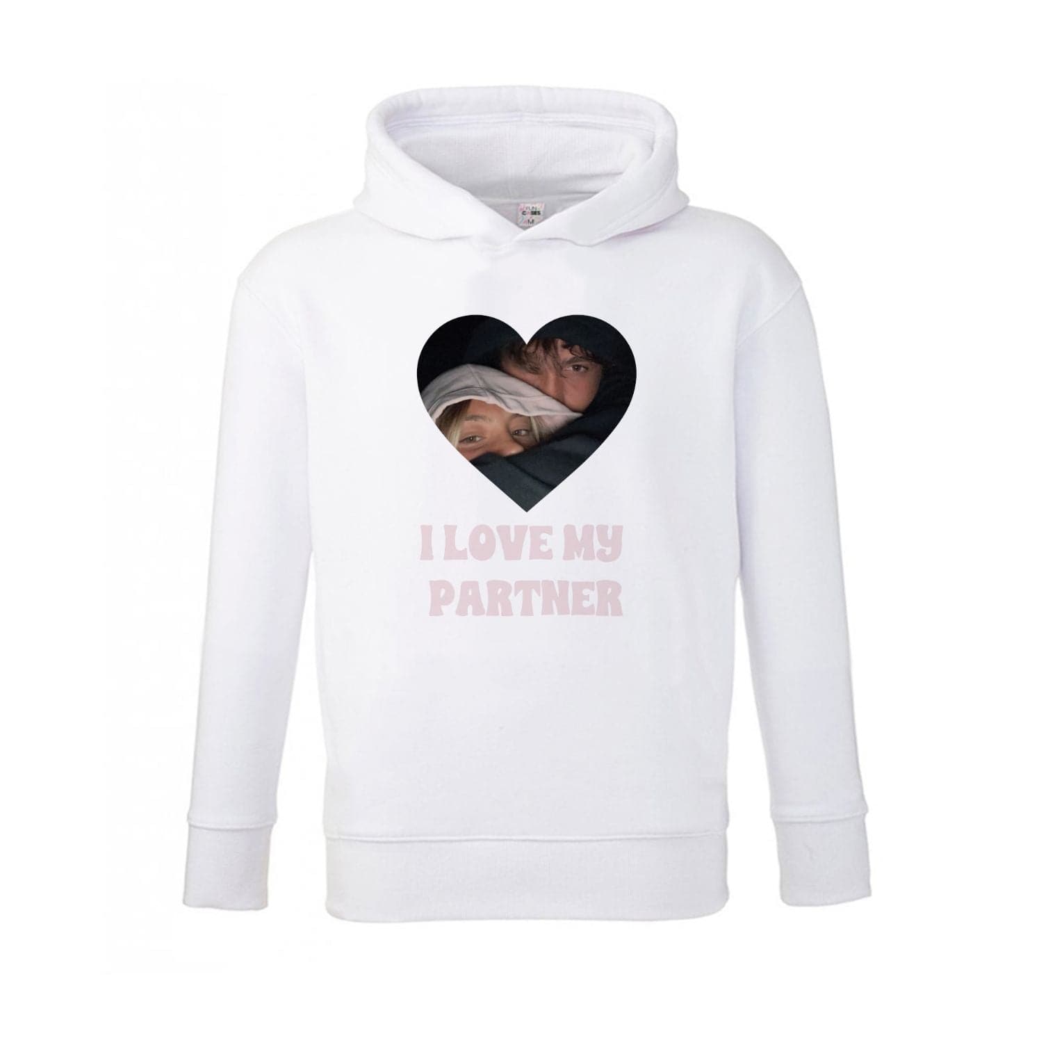 I Love My Partner - Personalised Couples Kids Hoodie