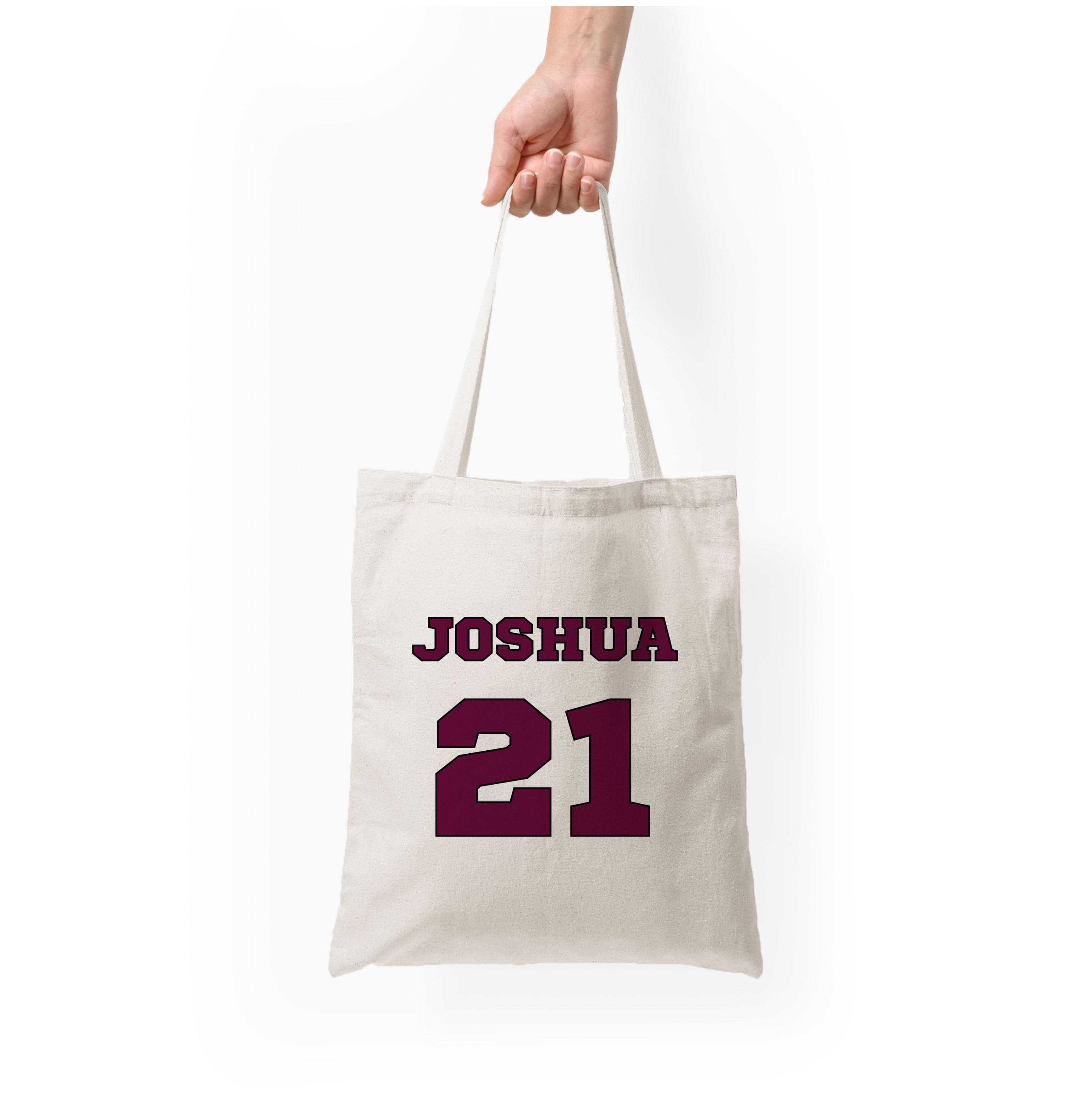 Burgundy - Personalised Football Tote Bag