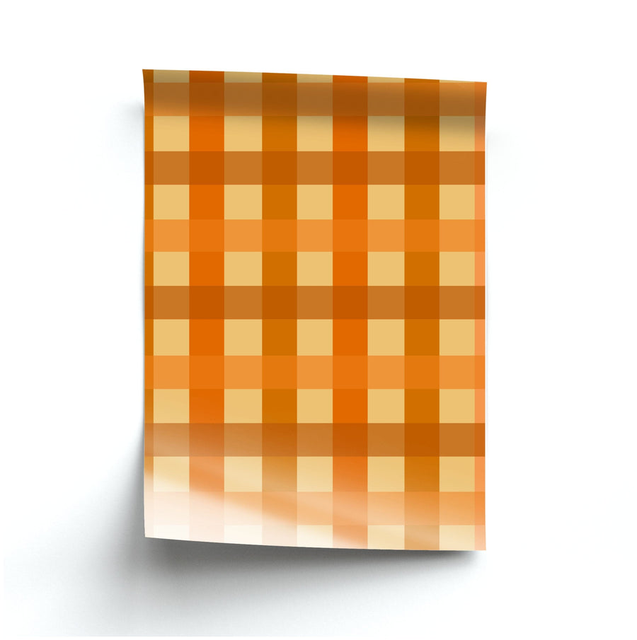Orange Plaid Pattern- Autumn Poster