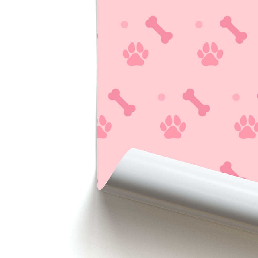 Dog And Paw - Dog Pattern Poster