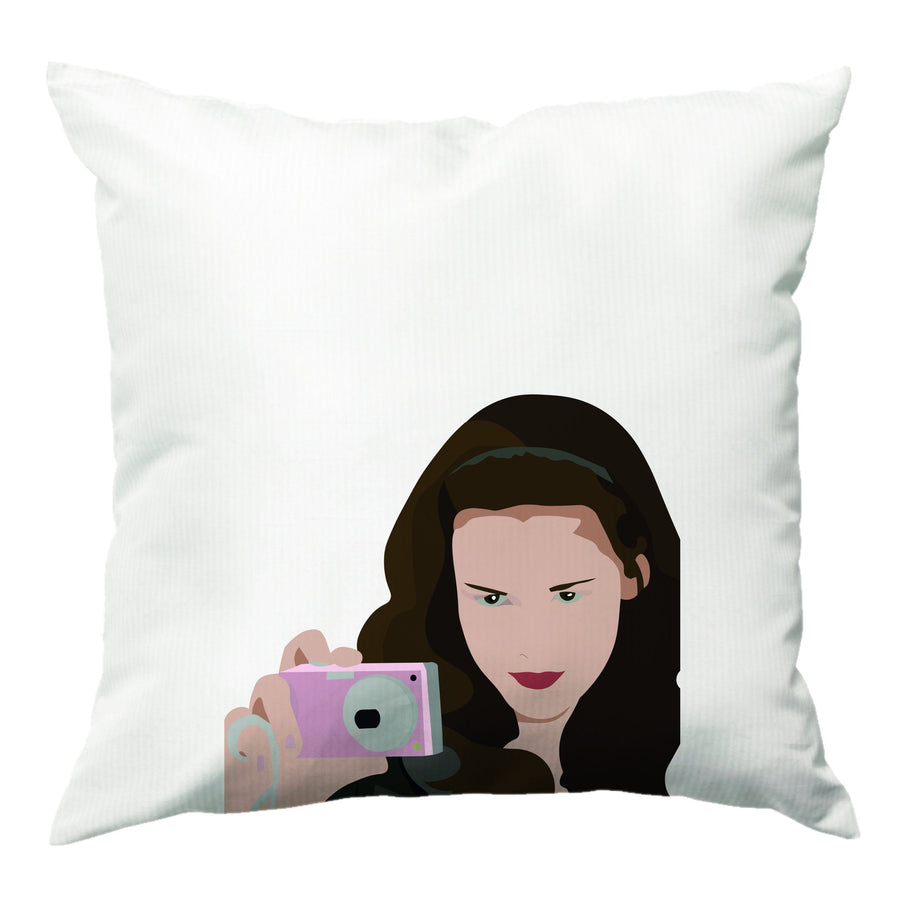 Bella and her camera - Twilight Cushion