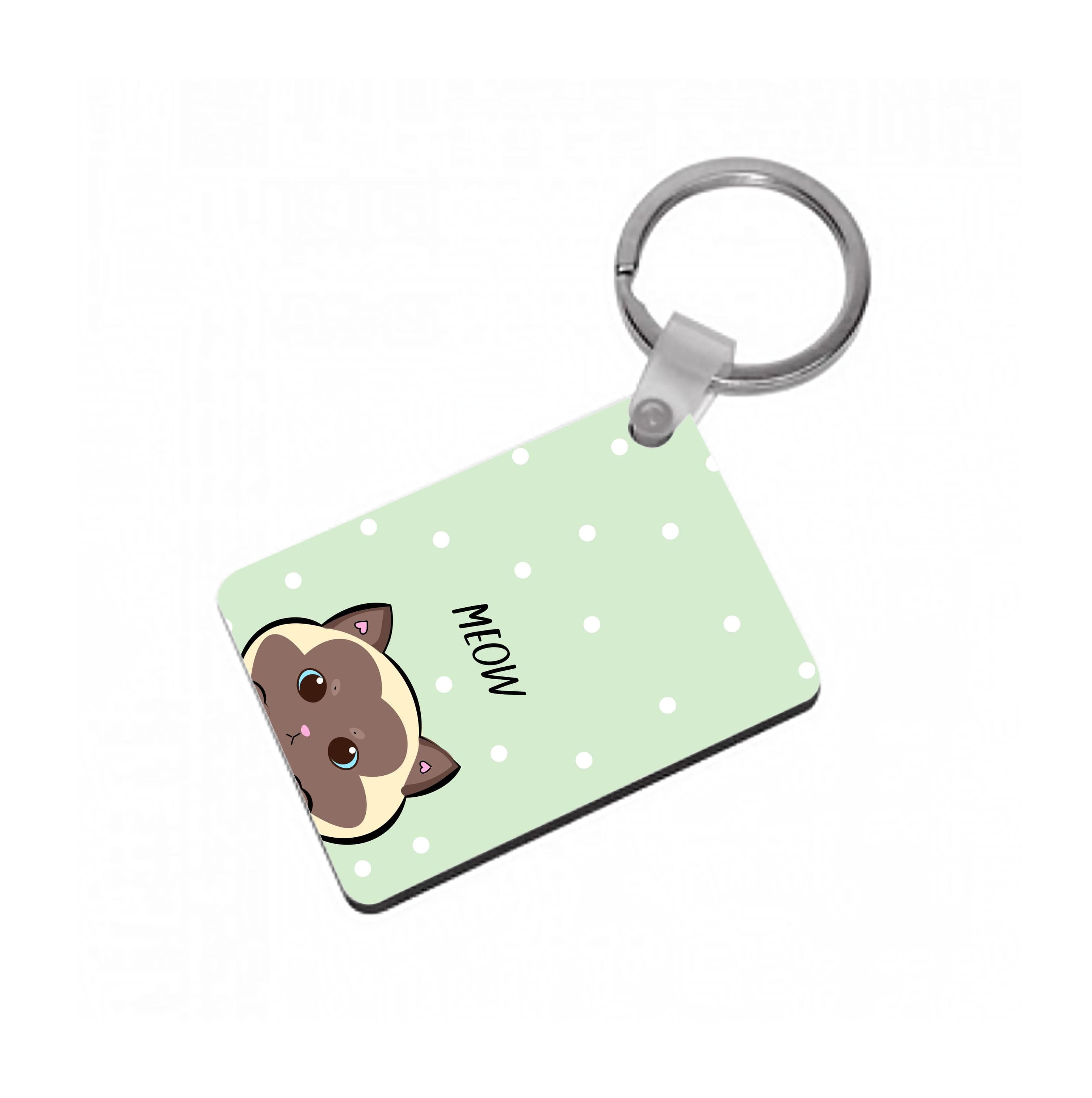 Meow Green - Cats Keyring