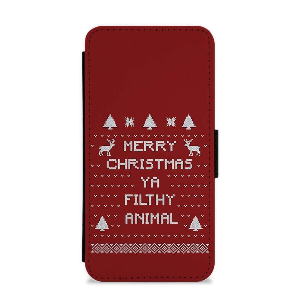 Merry Christmas Ya Filthy Animal Flip / Wallet Phone Case - Fun Cases