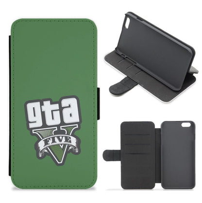 Green Five - Video Game Flip / Wallet Phone Case