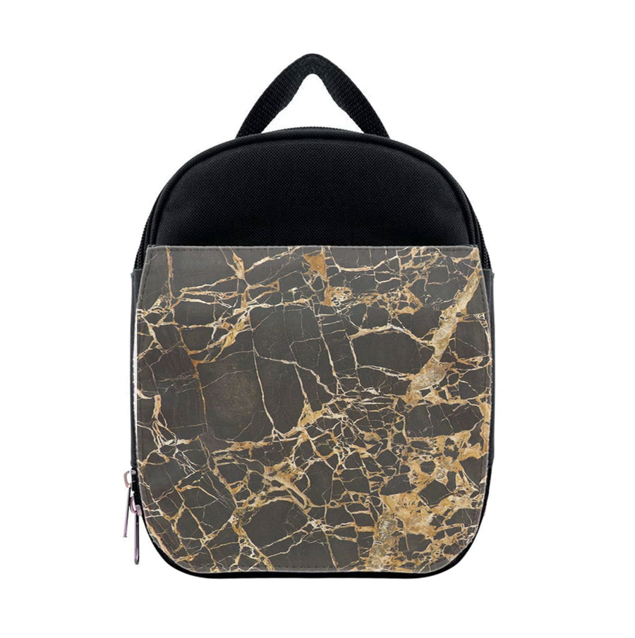 Black & Gold Marble Pattern Lunchbox