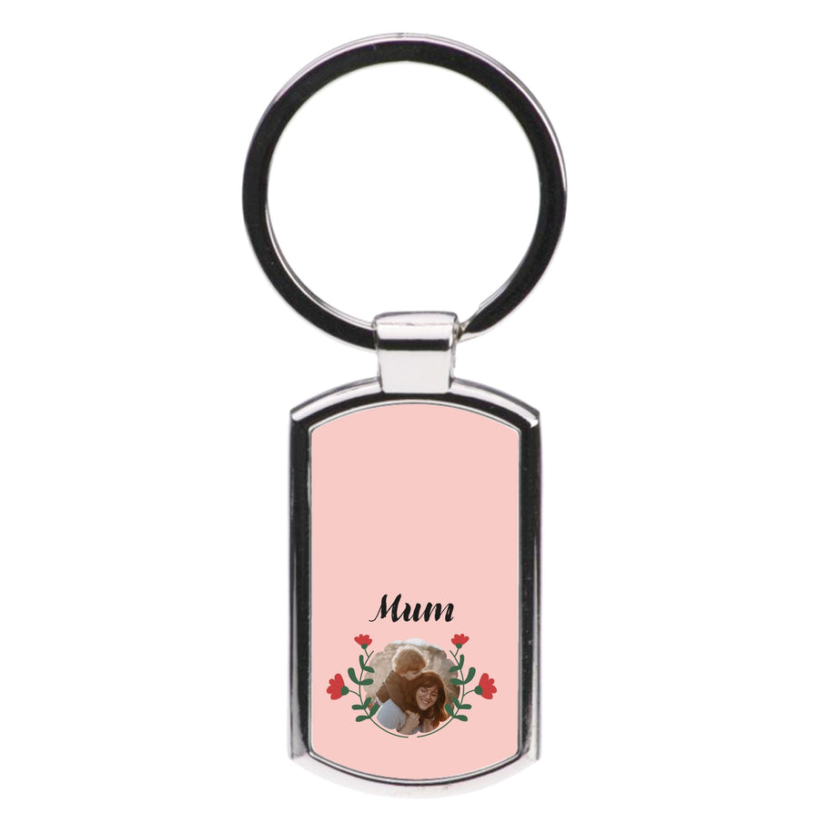 Mum Red Flowers - Personalised Mother's Day Luxury Keyring
