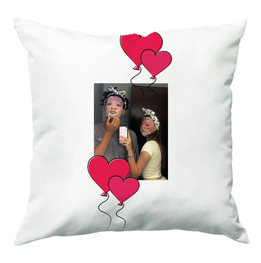 Heart Balloons - Personalised Couples Cushion