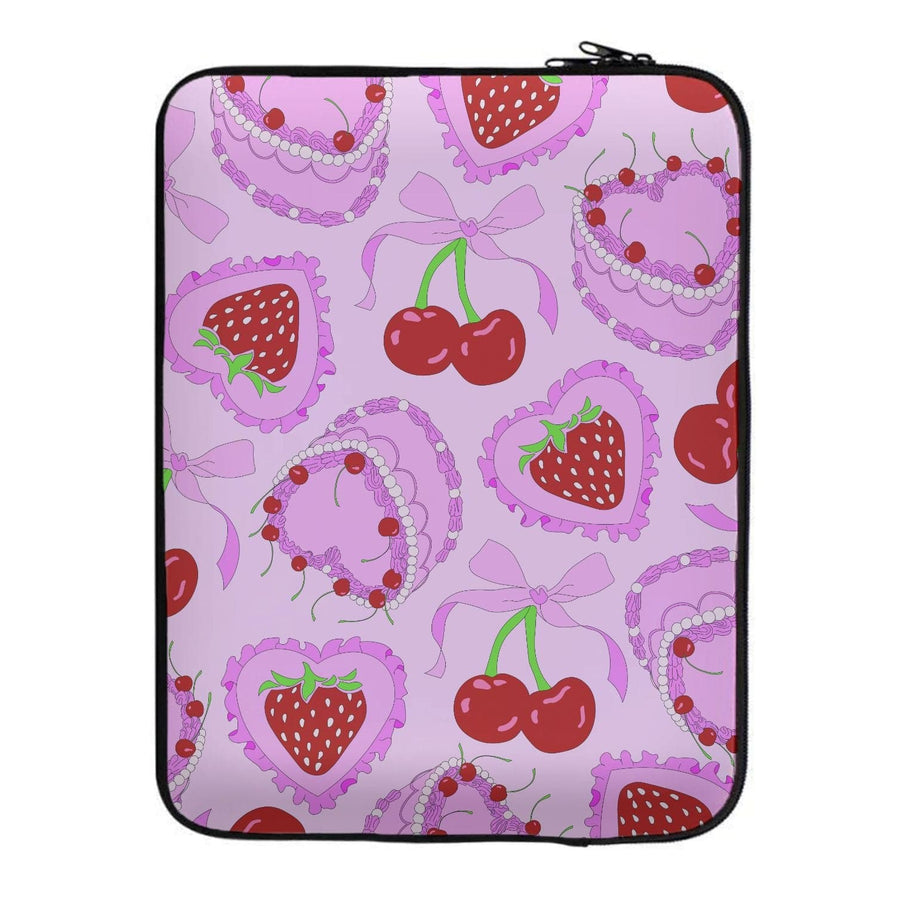 Cherries, Strawberries And Cake - Valentine's Day Laptop Sleeve