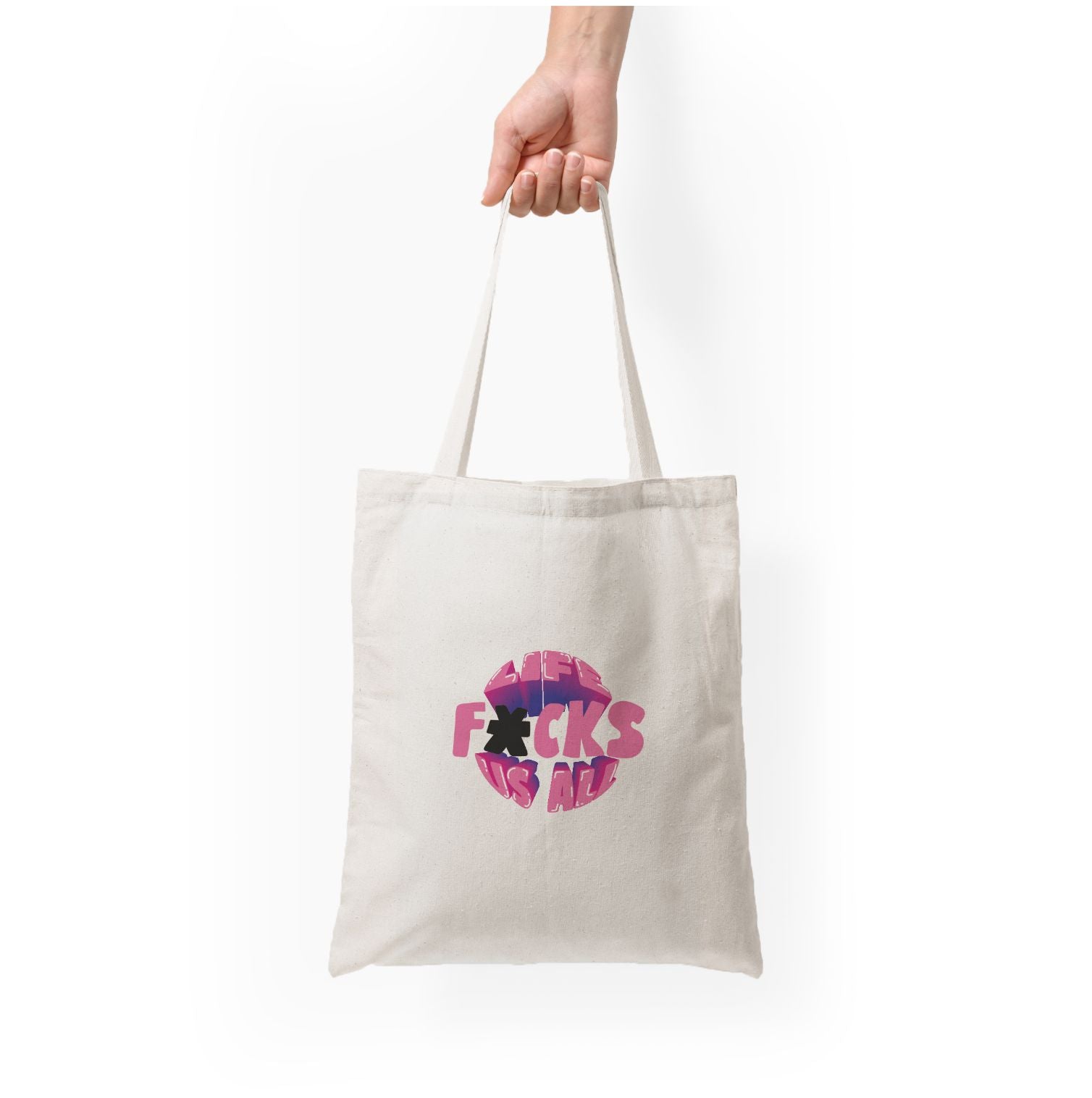 Life f'cks us all Purple Tote Bag