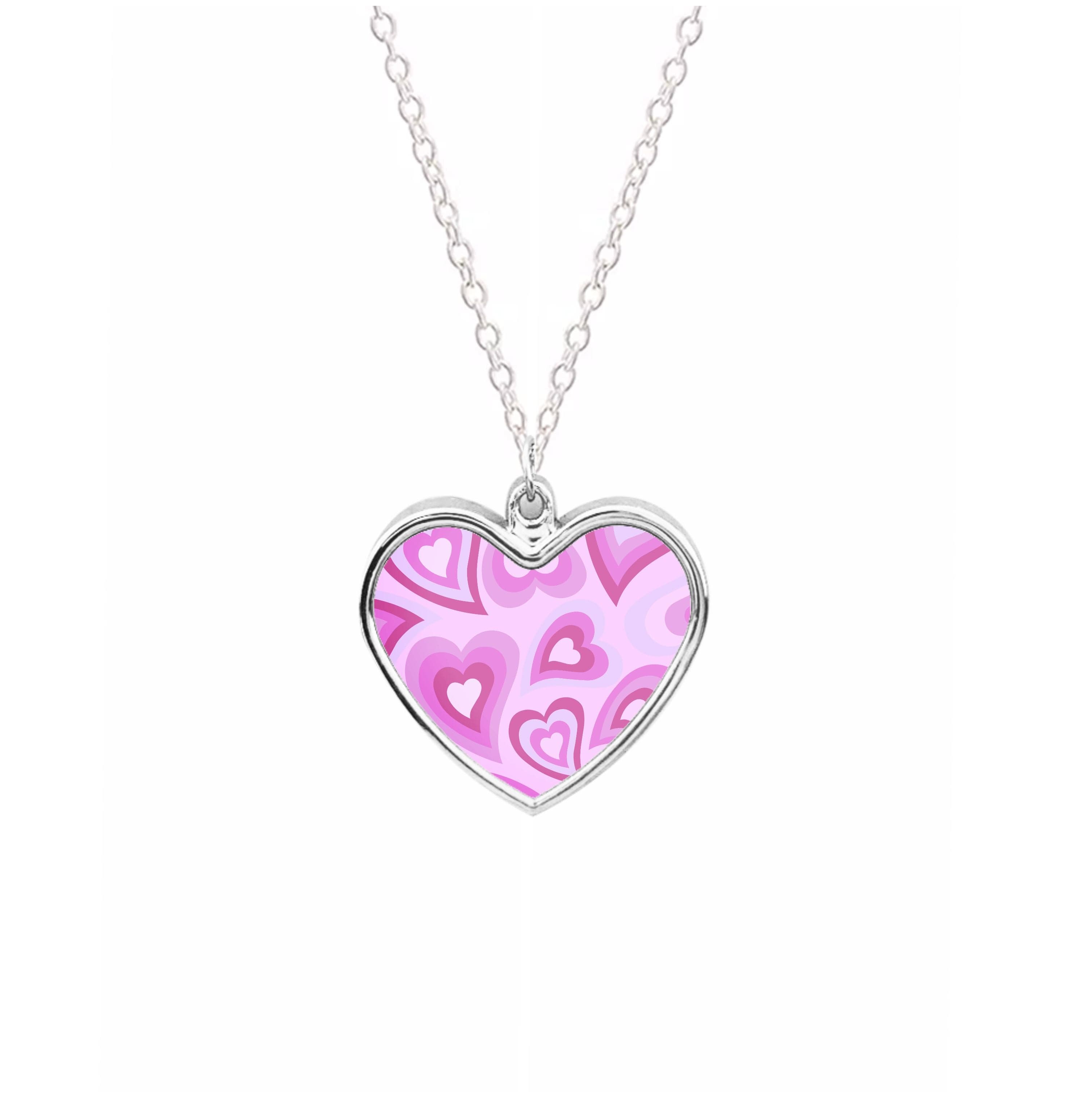 Pink Hearts - Trippy Patterns Necklace