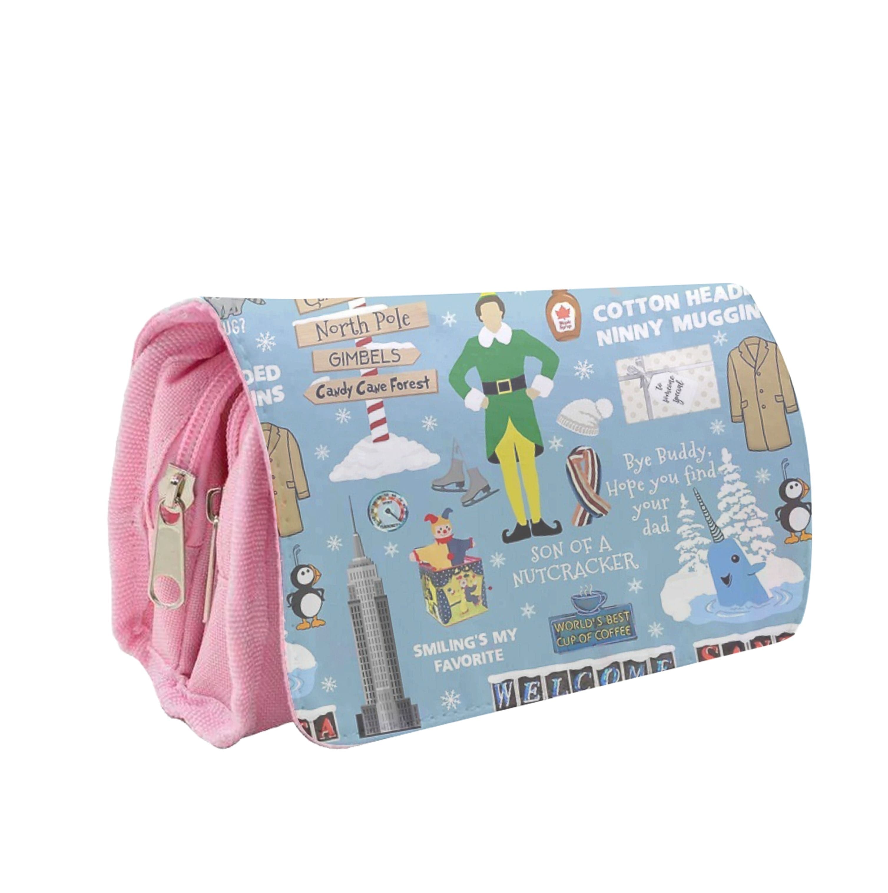 Blue Buddy The Elf Pattern Pencil Case