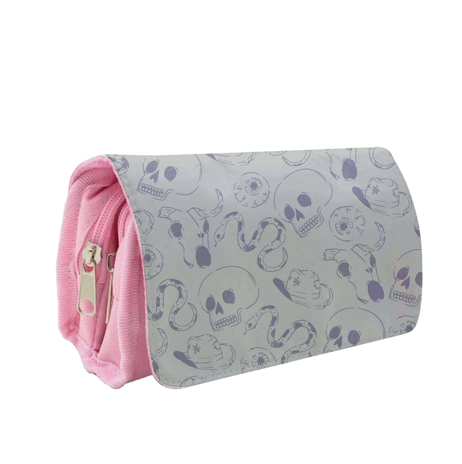 Blue Snakes And Skulls - Western  Pencil Case