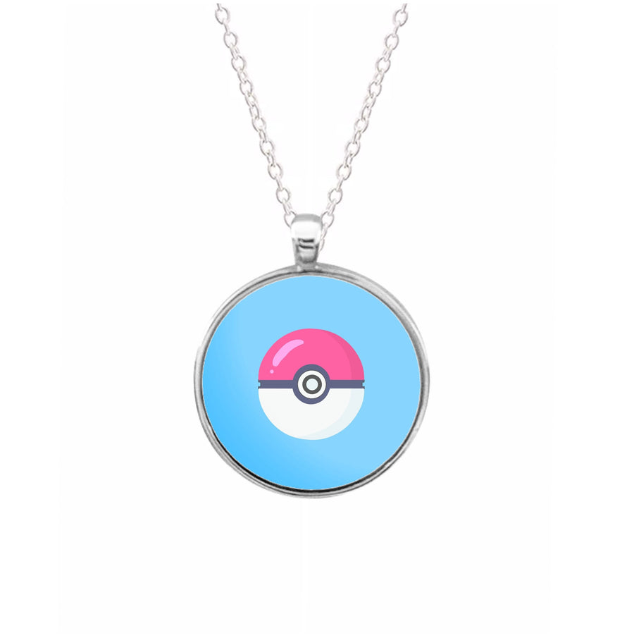 Pokemon ball - blue Necklace
