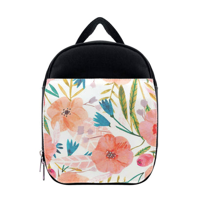 Peach Watercolour Floral Pattern Lunchbox