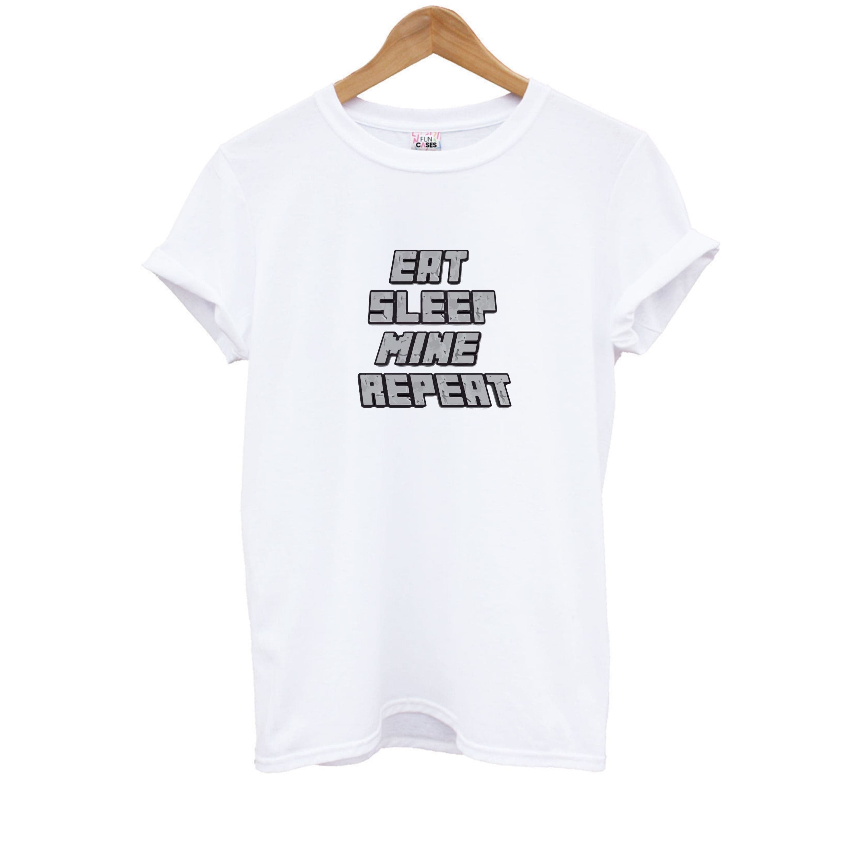 Eat Sleep Mine Repeat Kids T-Shirt