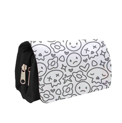 White Skulls - Skate Aesthetic  Pencil Case