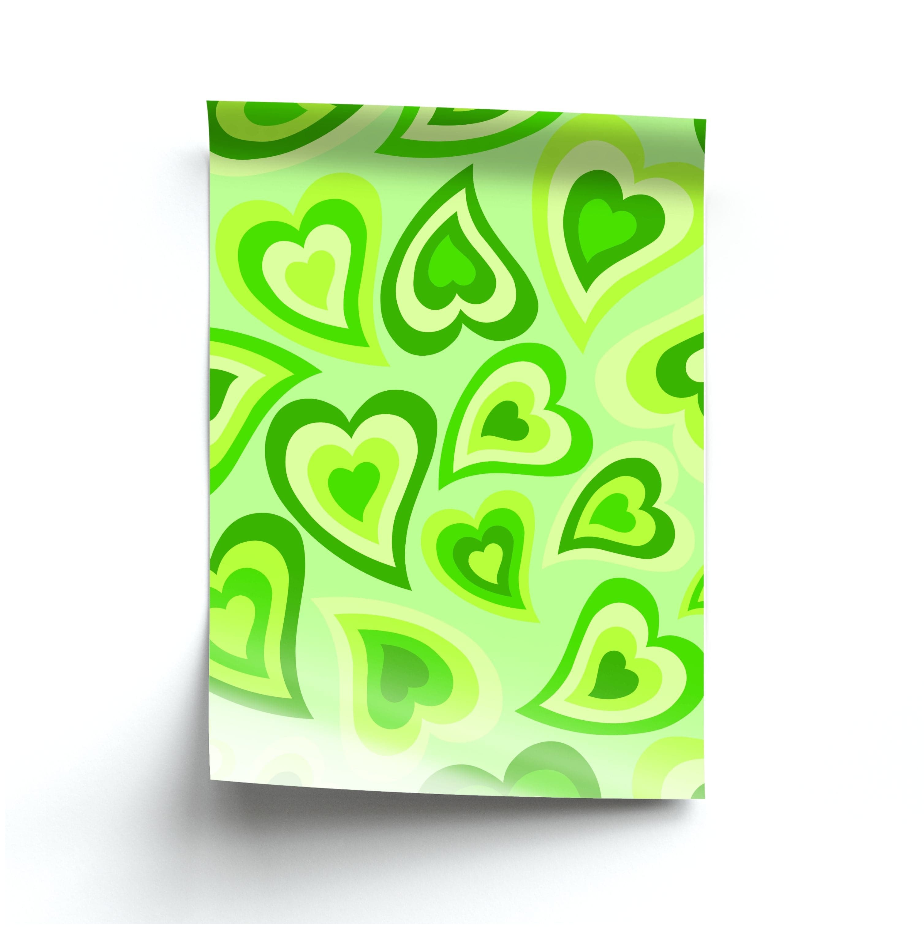 Green Hearts - Trippy Patterns Poster