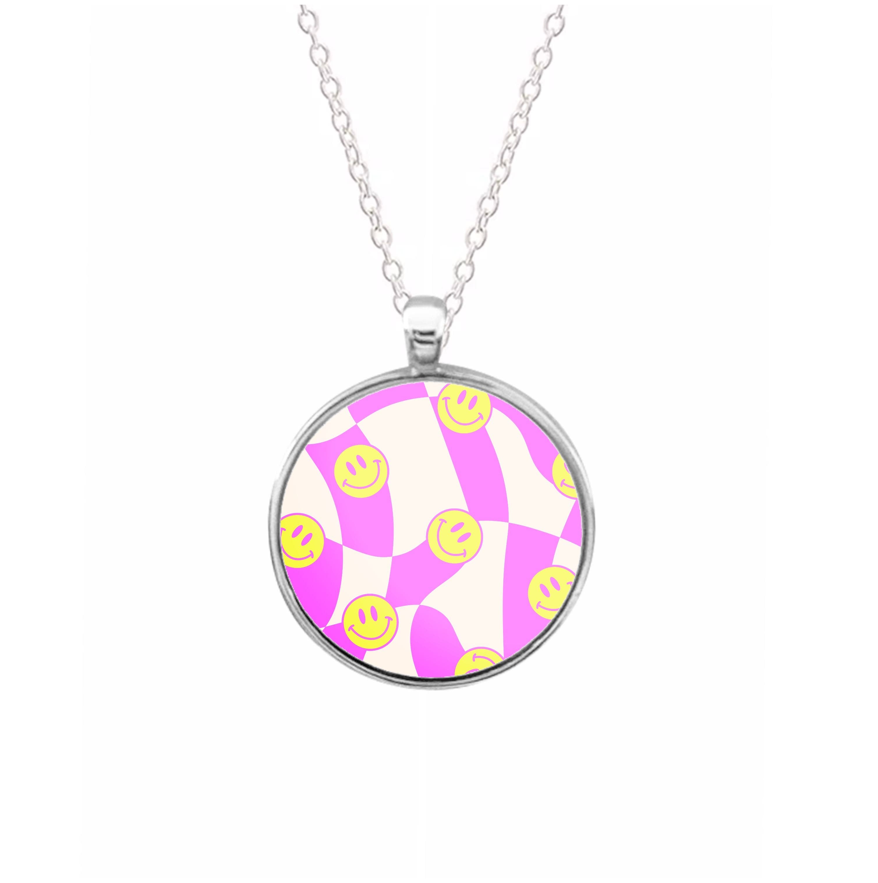 Smiley Checkboard - Trippy Patterns Necklace