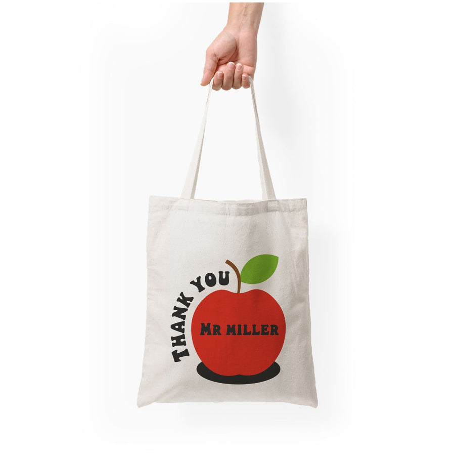 Apple - Personalised Teachers Gift Tote Bag