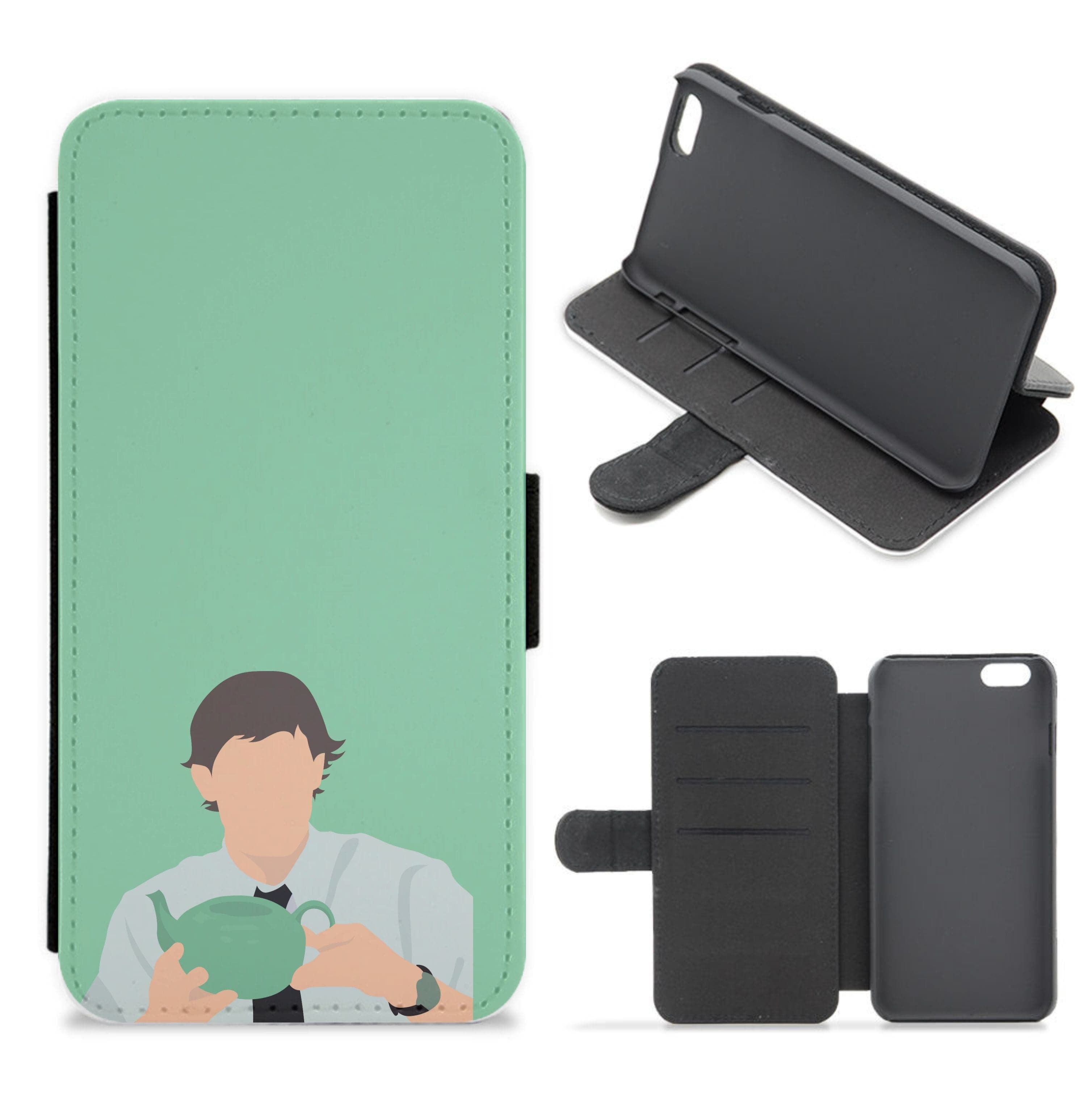 Jim's Tea Pot For Pam Flip / Wallet Phone Case