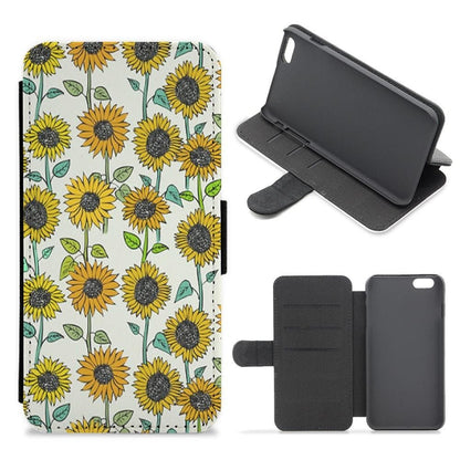 Painted Sunflowers Flip Wallet Phone Case - Fun Cases