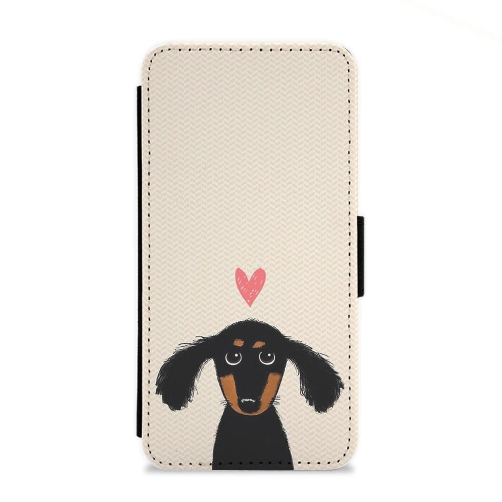 Dachshund Puppy Love Flip Wallet Phone Case - Fun Cases