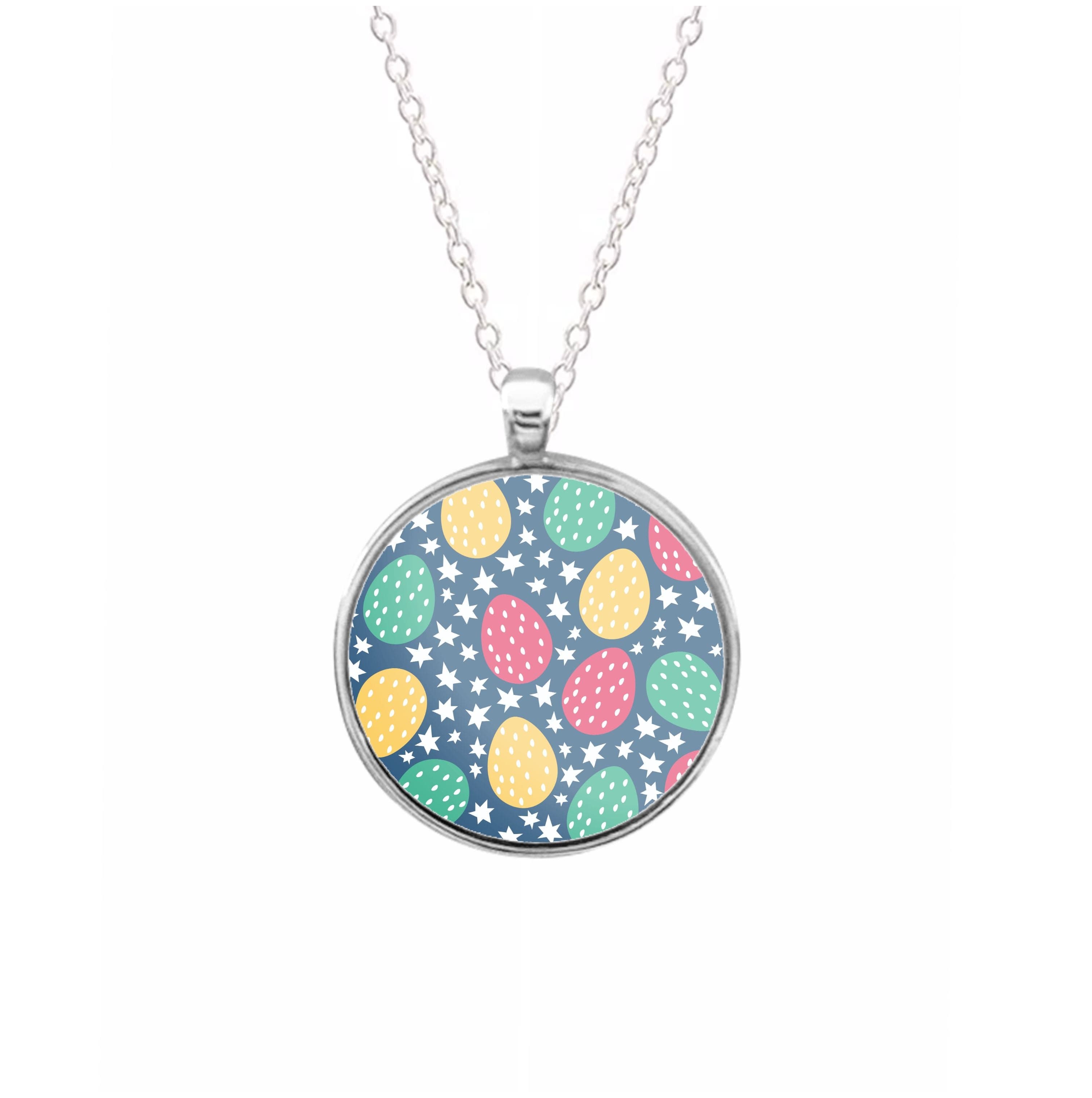 Blue Easter Eggs - Easter Patterns Necklace