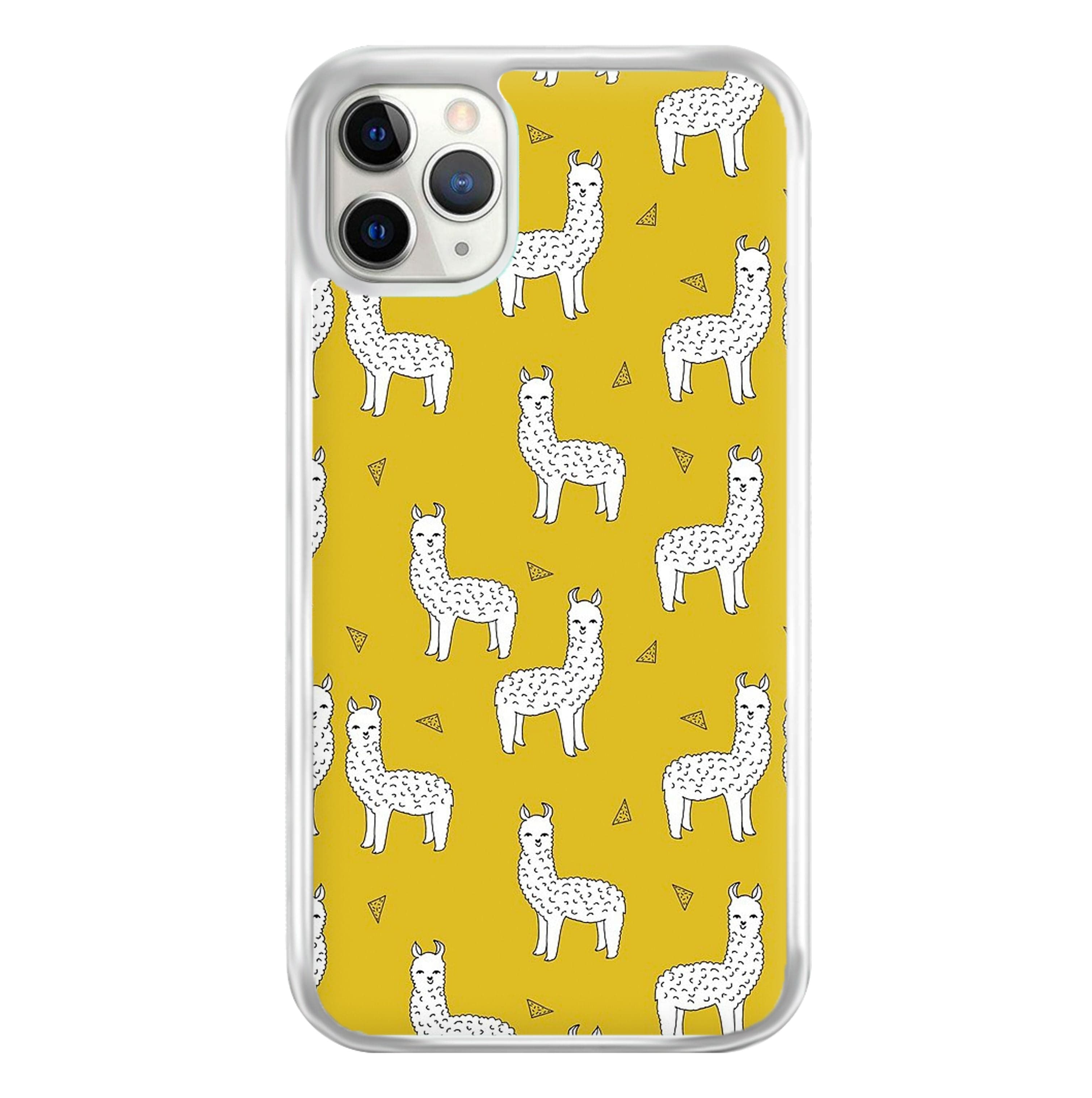 Mustard Alpaca Pattern Phone Case