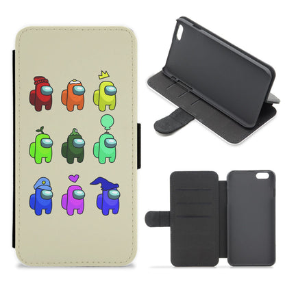 Among Gaming characters Flip / Wallet Phone Case