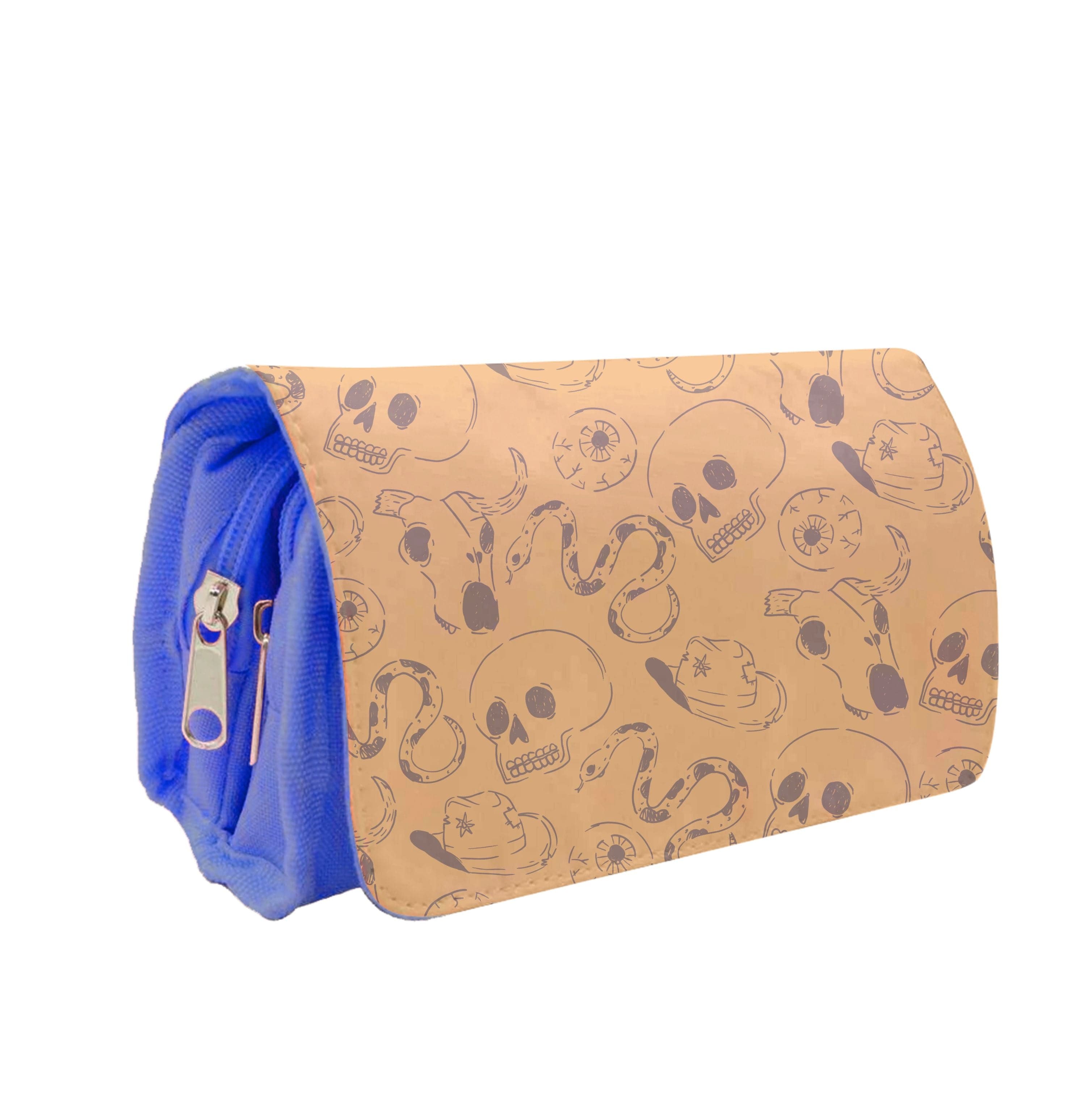 Orange Snakes And Skulls - Western  Pencil Case