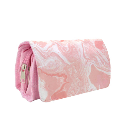 Pink Swirly Marble Pencil Case