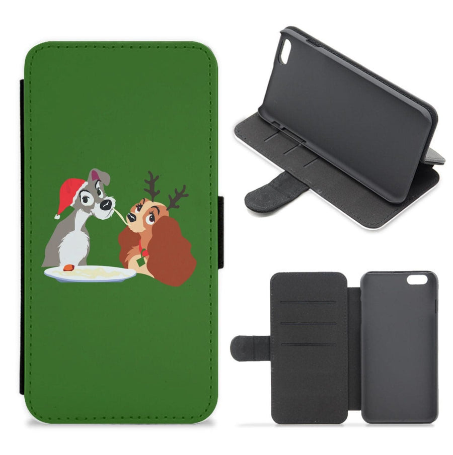 Christmas Lady And The Tramp Flip / Wallet Phone Case