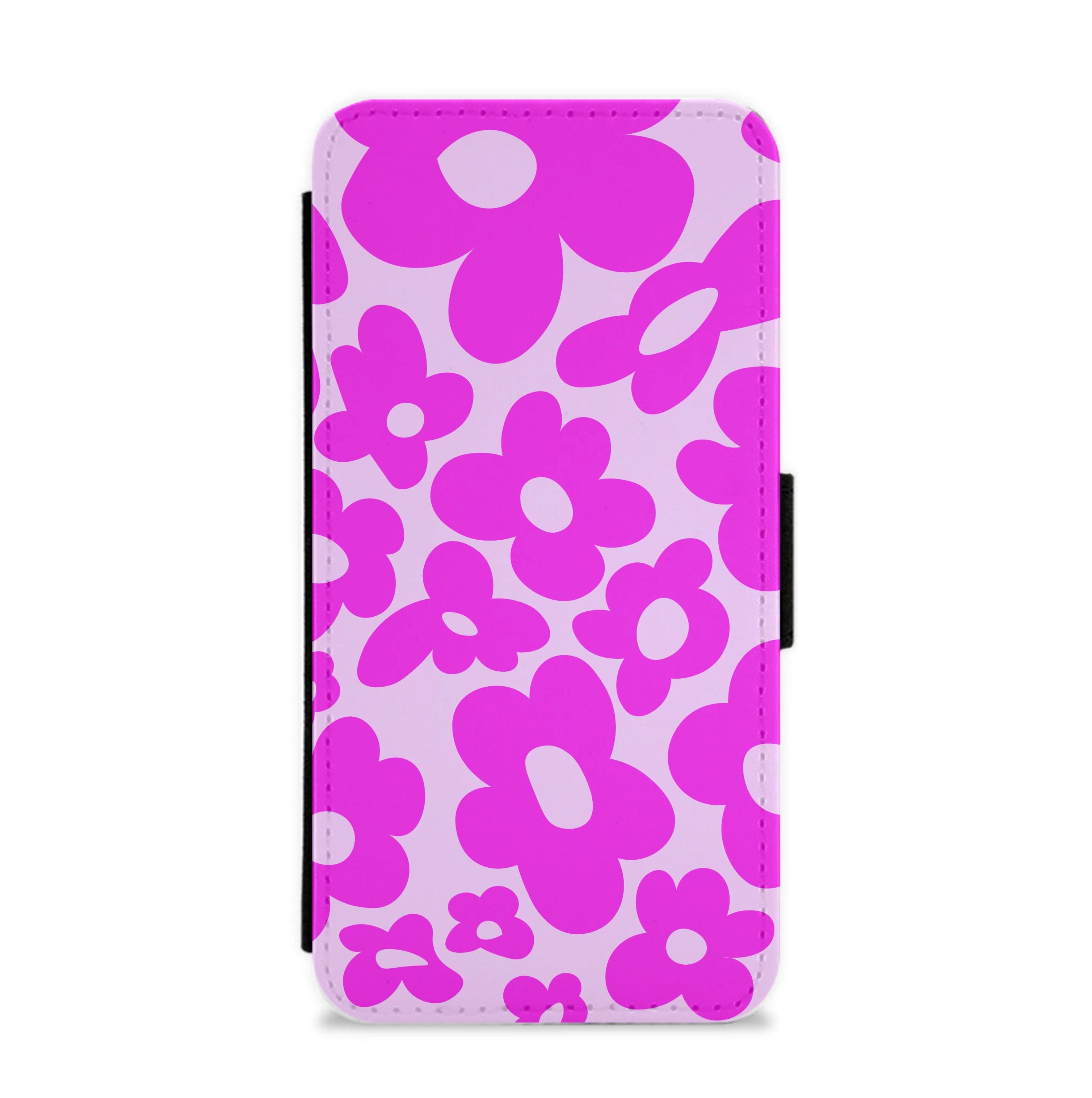 Pink Flowers - Trippy Patterns Flip / Wallet Phone Case