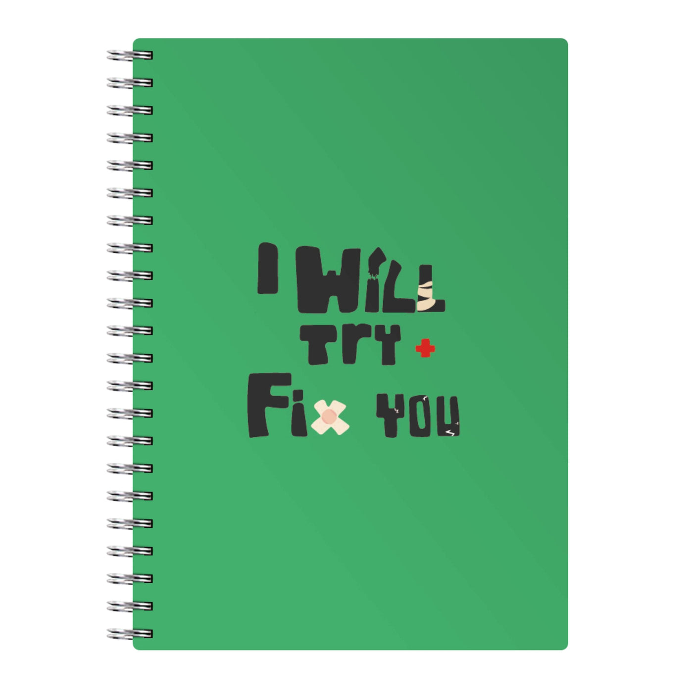 I Will Try To Fix You - Green Coldplay Notebook