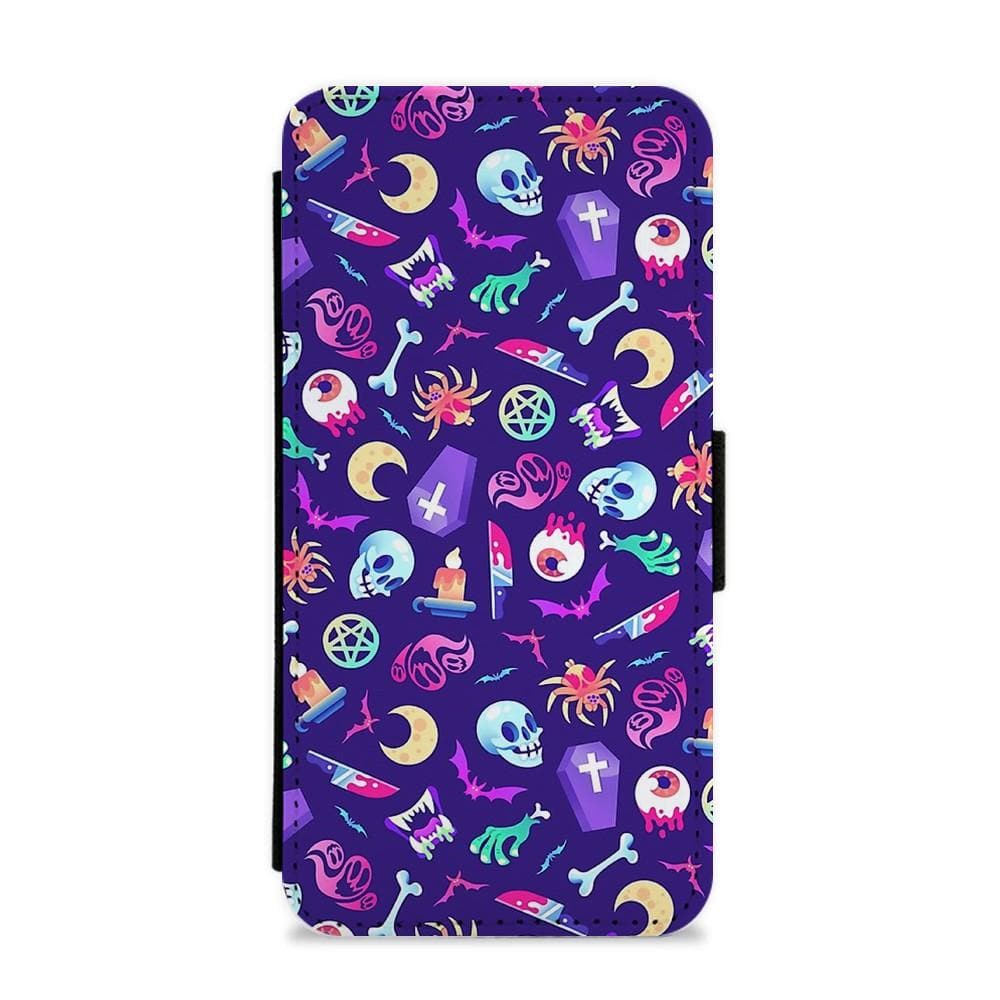 Horroriffic Halloween Pattern Flip / Wallet Phone Case - Fun Cases