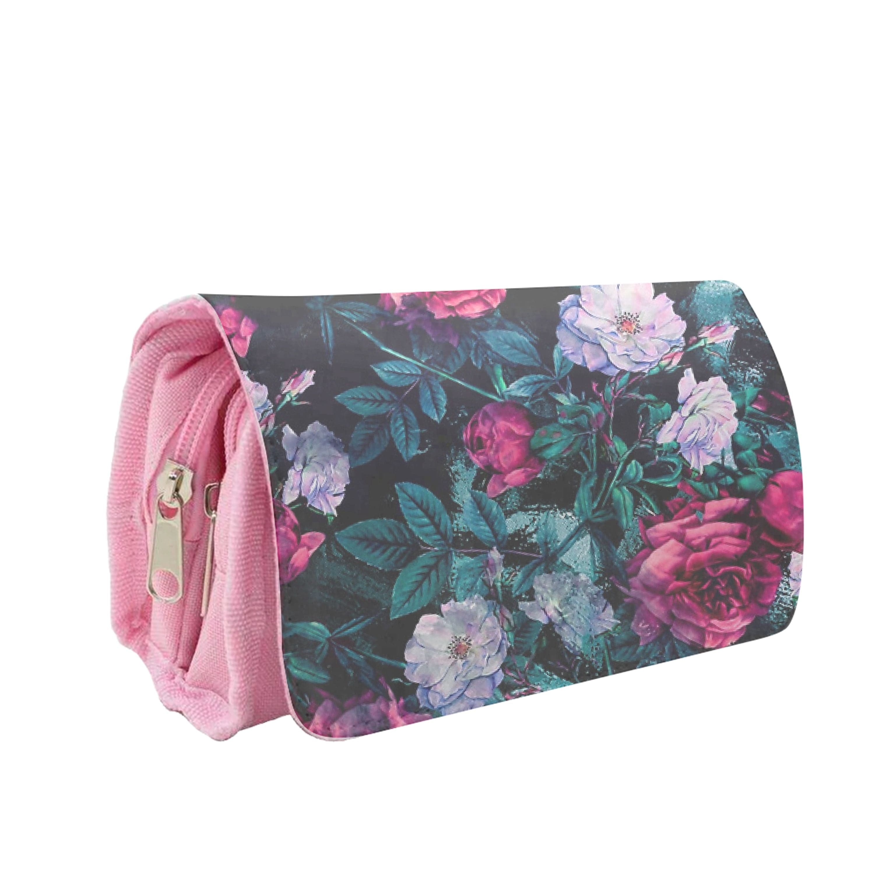 Black Floral Pattern Pencil Case