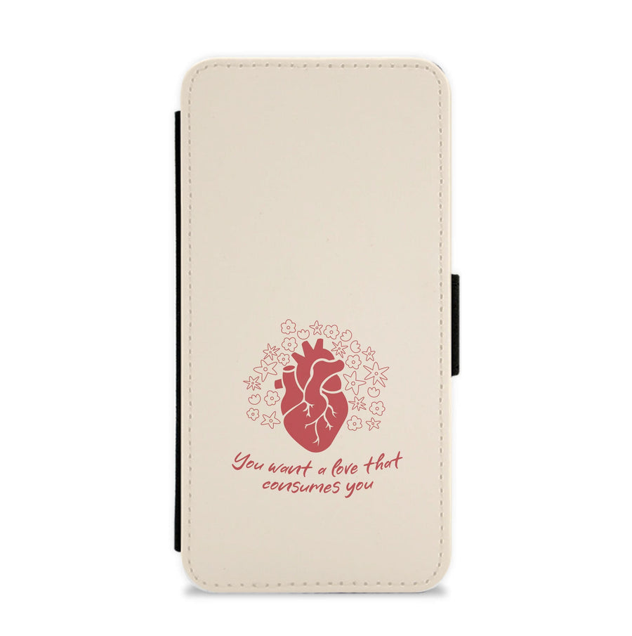You Want A Love That Consumes You - Vampire Diaries Flip / Wallet Phone Case